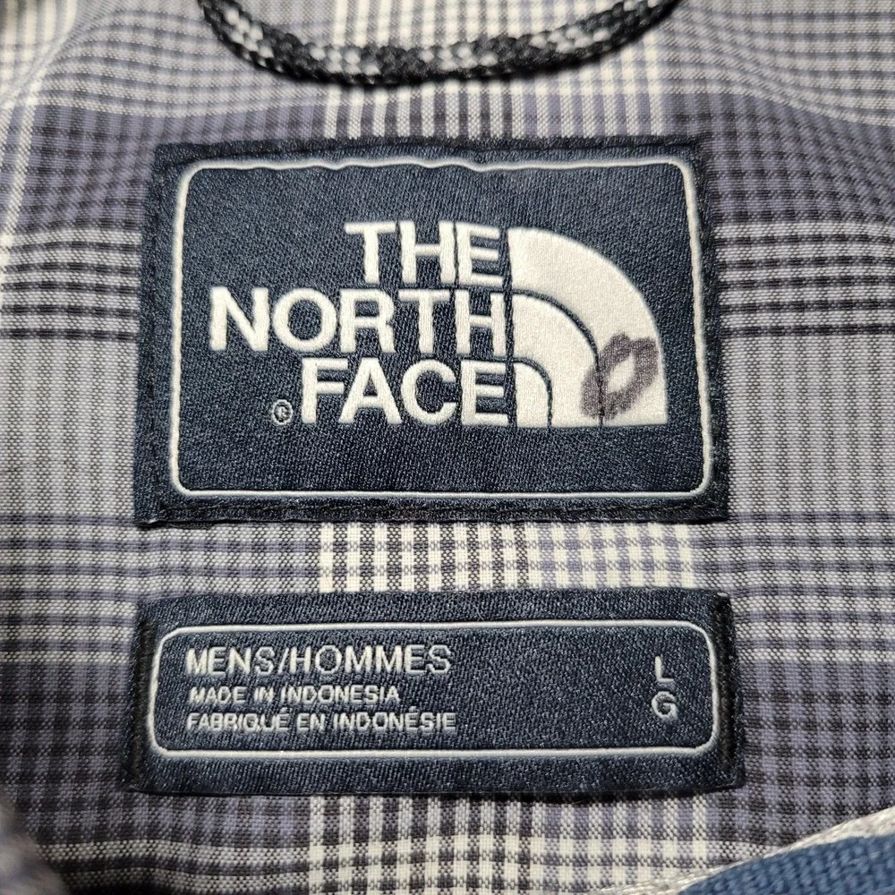 The North Face Shirt Mens Large Grey Plaid Button Down Long Sleeve Campin Hiking